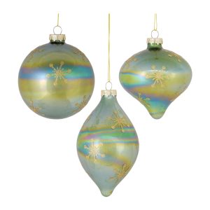 Ornament (Set of 6) 4".75"H, 4.75"H, 6"H Glass