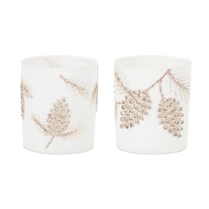 Pine Cone Votive Holder (Set of 6) 3.5"H Glass