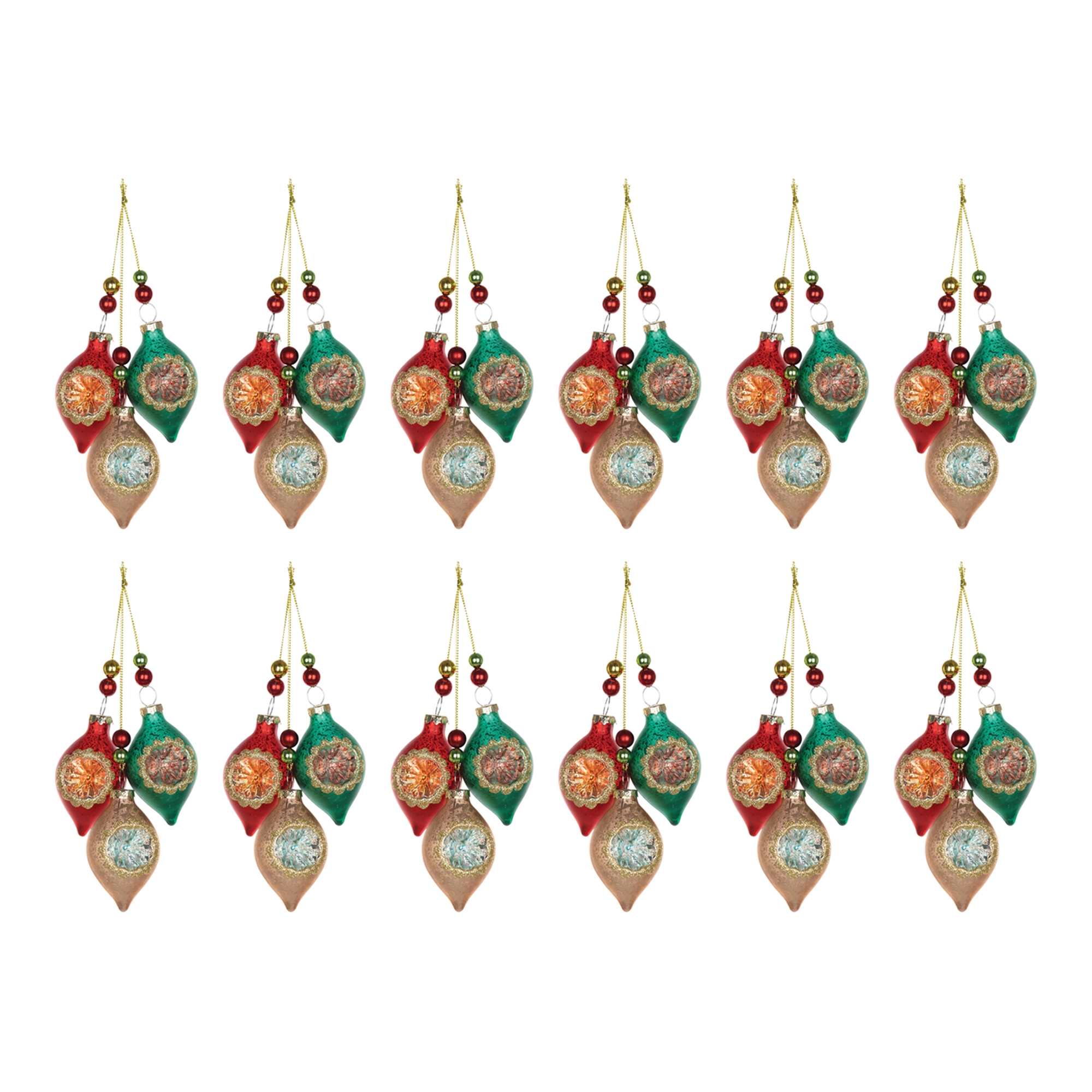 Triple Reflector Ornament (Set of 12) 10.5"H Glass - Image 3