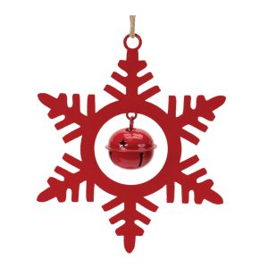 Snowflake Ornament w/Bell (Set of 12) 6.5"H Iron