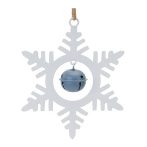 Snowflake Ornament w/Bell (Set of 12) 6.5"H Iron