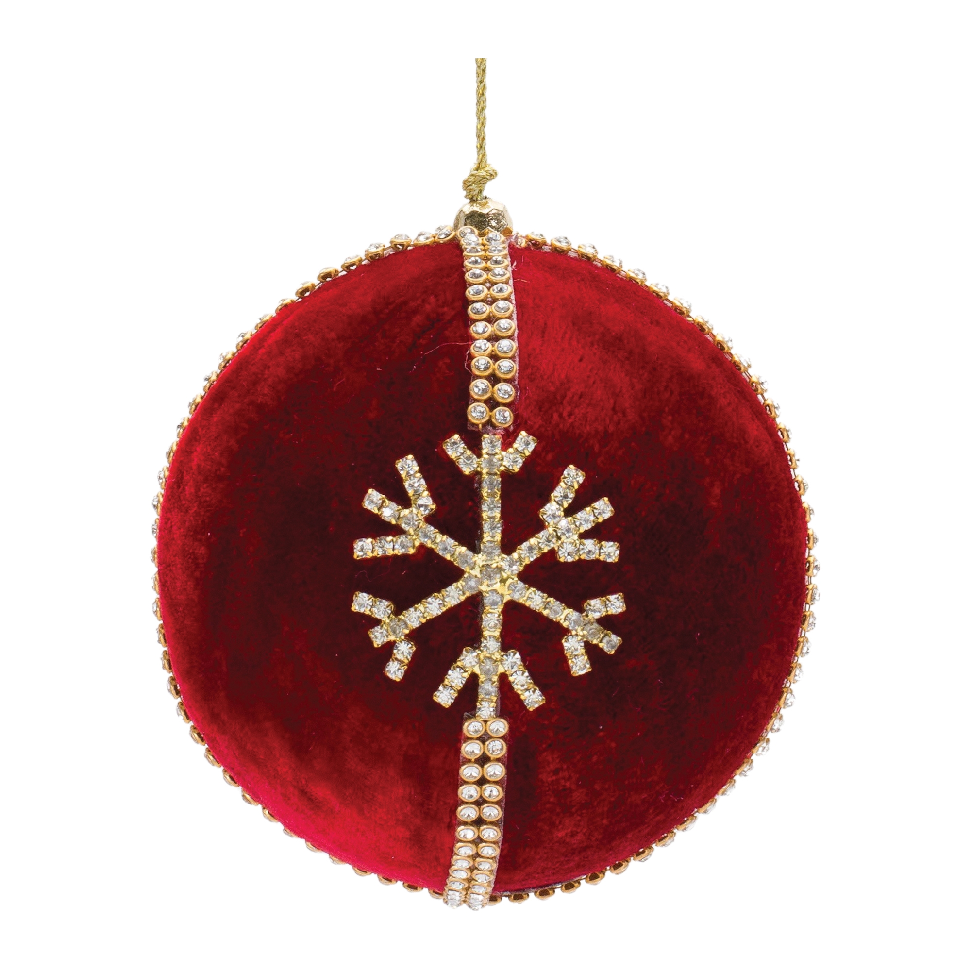 Ball Ornament w/Snowflake (Set of 4) 4"D Polyester