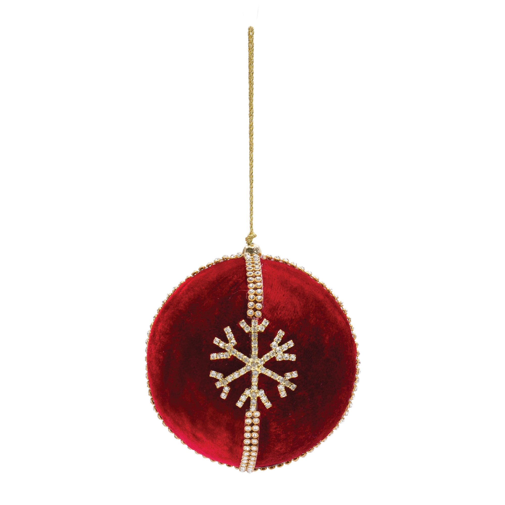 Ball Ornament w/Snowflake (Set of 4) 4"D Polyester - Image 2