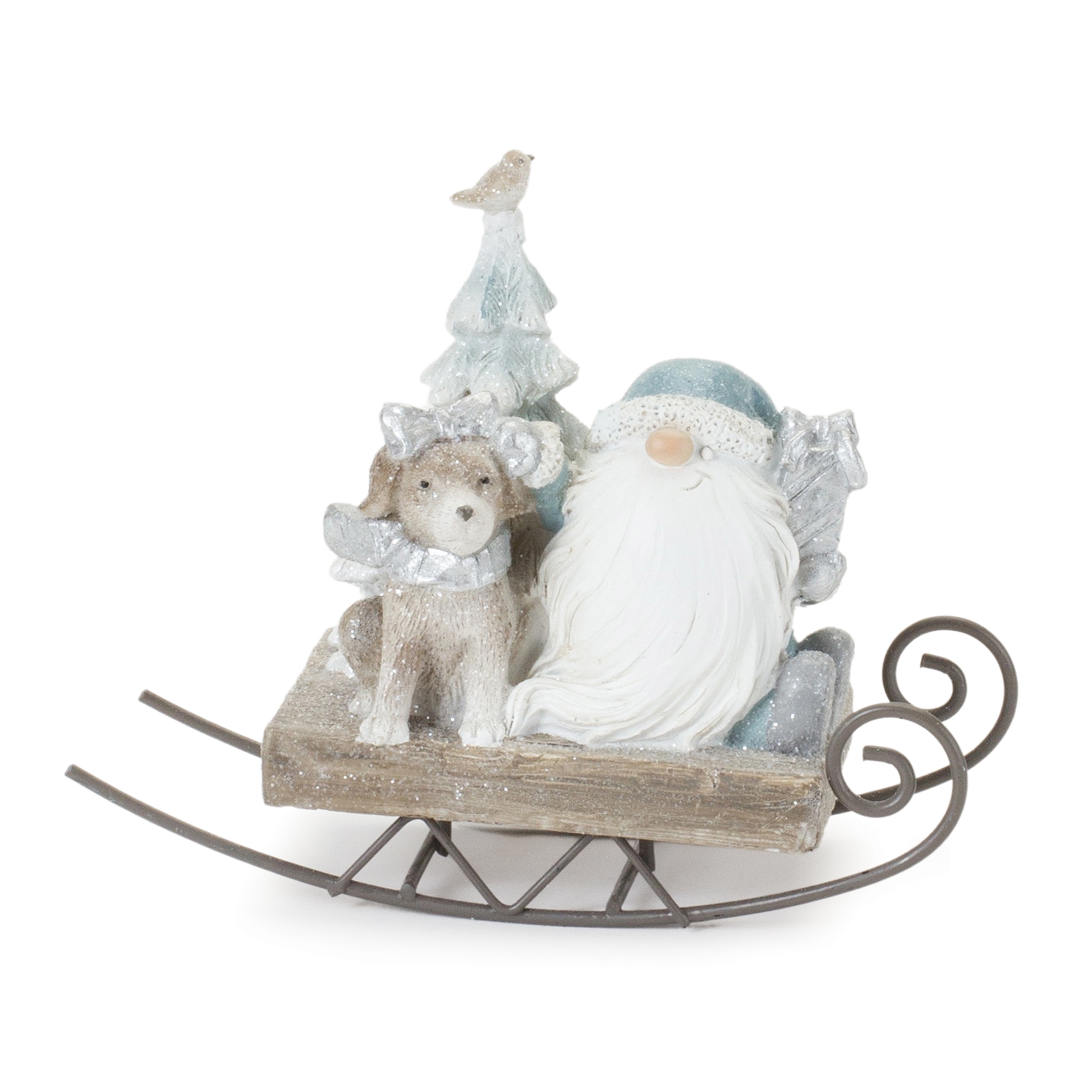 Santa on Sled (Set of 2) 5"H Resin - Image 3