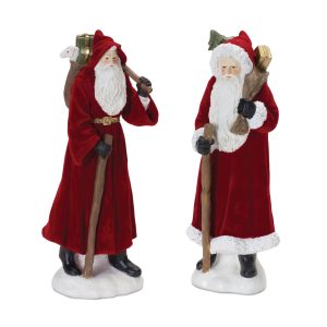 Santa (Set of 2) 12"H Resin