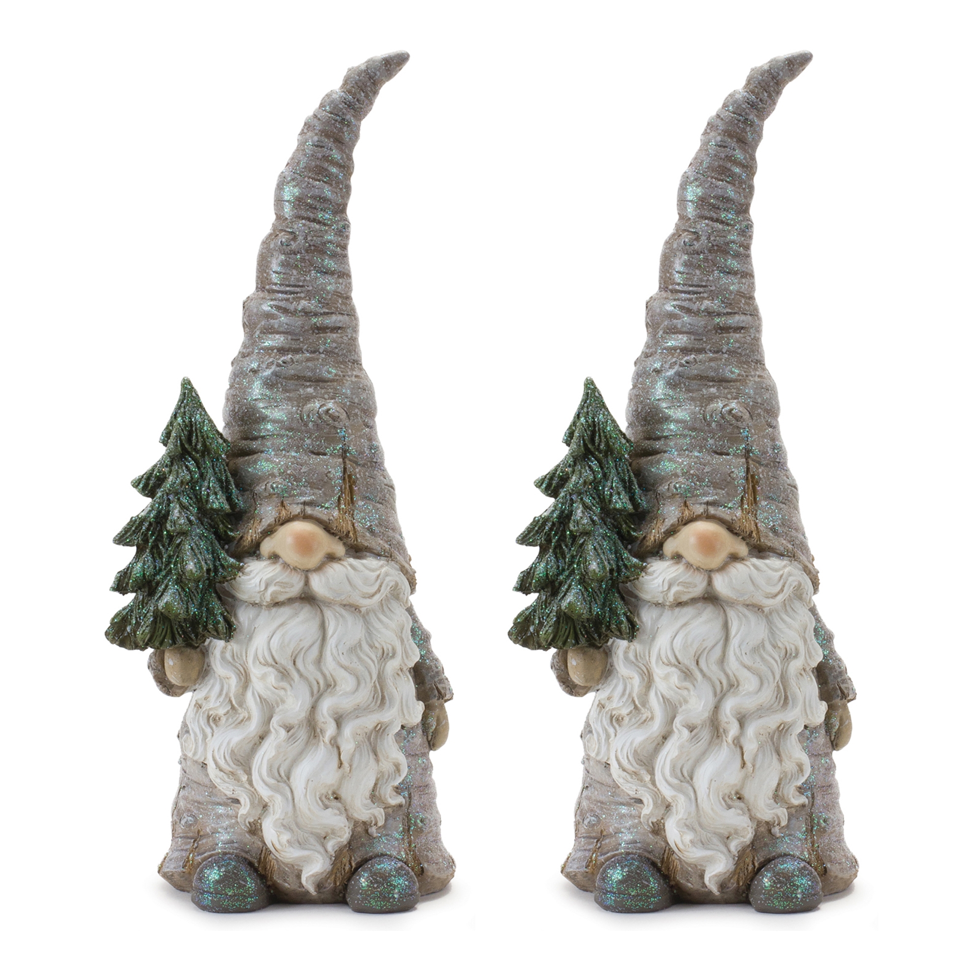 Gnome w/Tree (Set of 2) 13.5"H Resin - Image 3