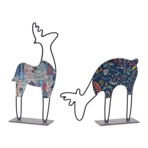 Deer (Set of 2) 9.75"L x 8"H, 6"L x 12"H Iron