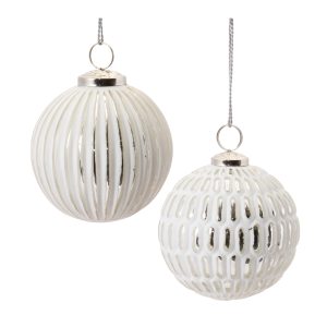Ball Ornament (Set of 6) 4"D Glass