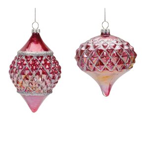 Ornament (Set of 6) 4"H, 5"H Glass