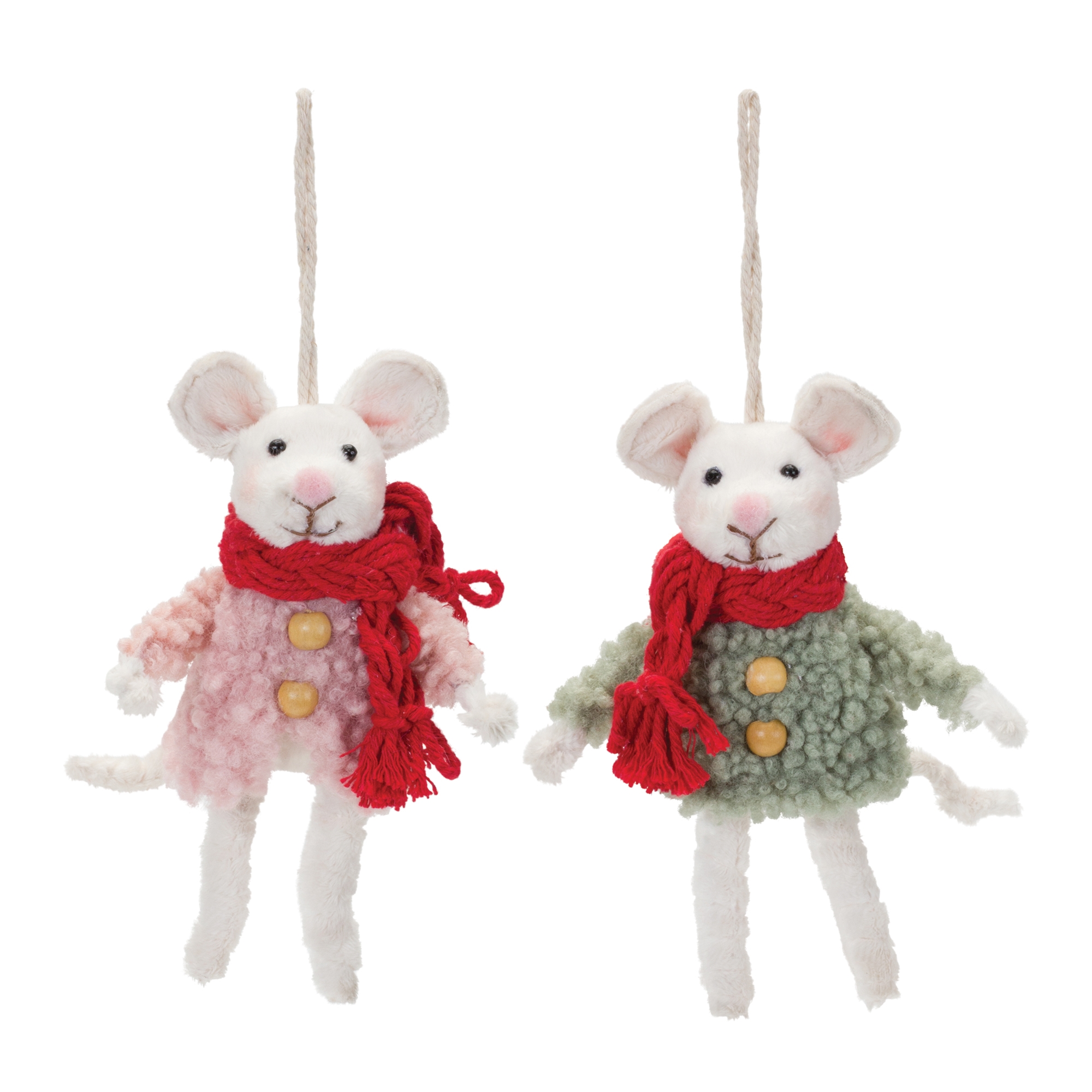 Mouse Ornament (Set of 6) 7"H Foam/Polyester - Image 2