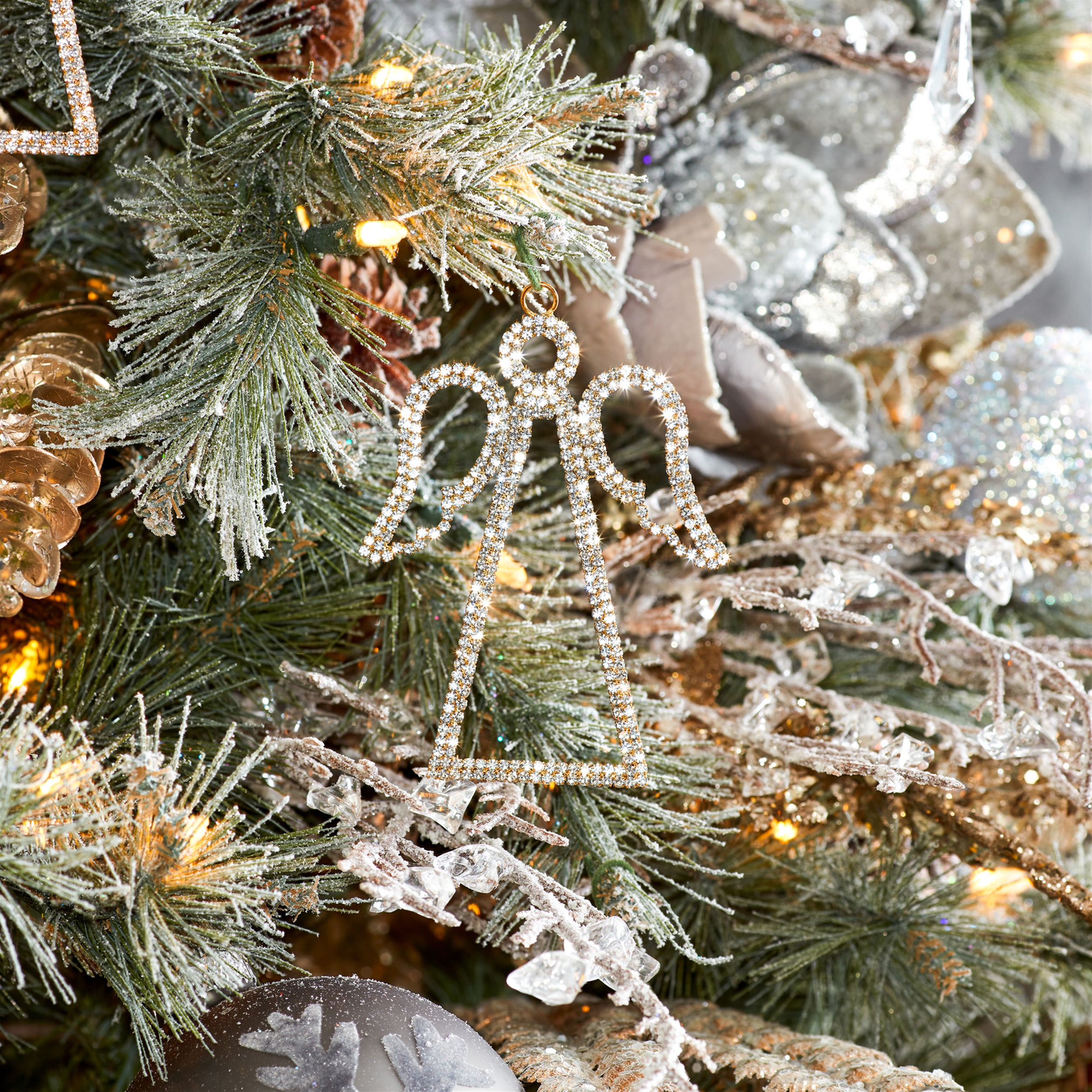 Angel Ornament (Set of 12) 5.25"H Iron/Glass - Image 2