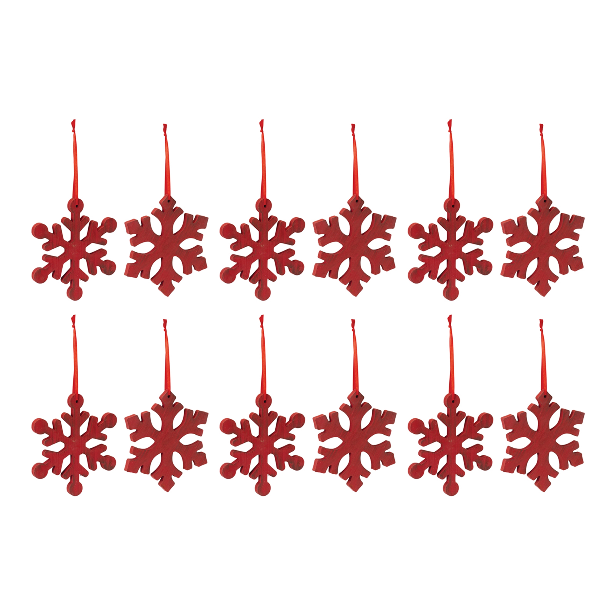 Snowflake Ornament (Set of 12) 7.75"H Wood - Image 4