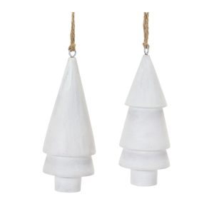 Tree Ornament (Set of 6) 5.25"H Wood