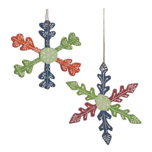Snowflake Ornament (Set of 6) 5.5"H MDF