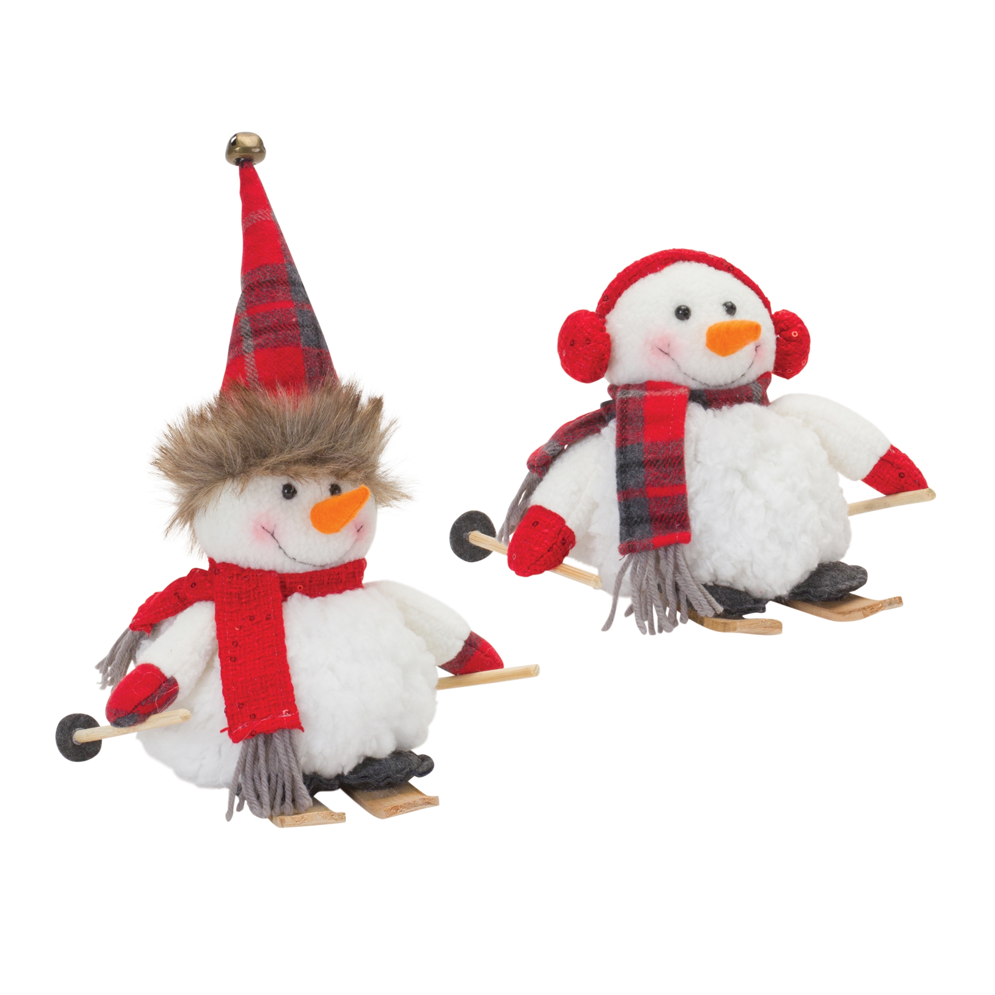 Snowman on Skis (Set of 2) 6"H, 11"H Polyester