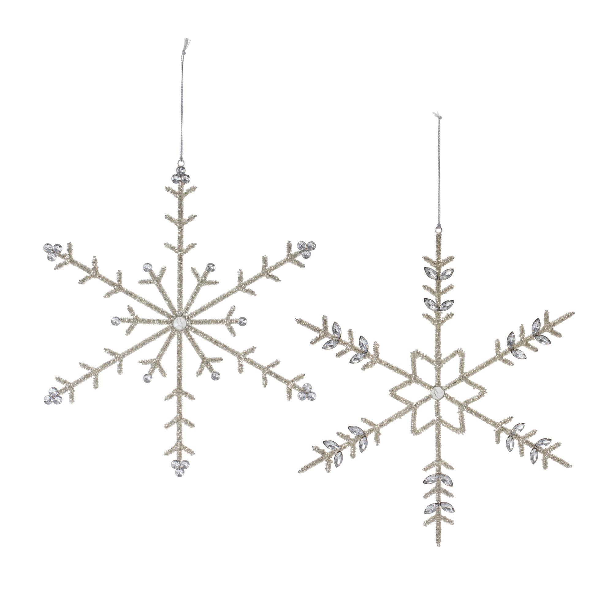 Snowflake Ornament (Set of 6) 14"H Iron/Glass