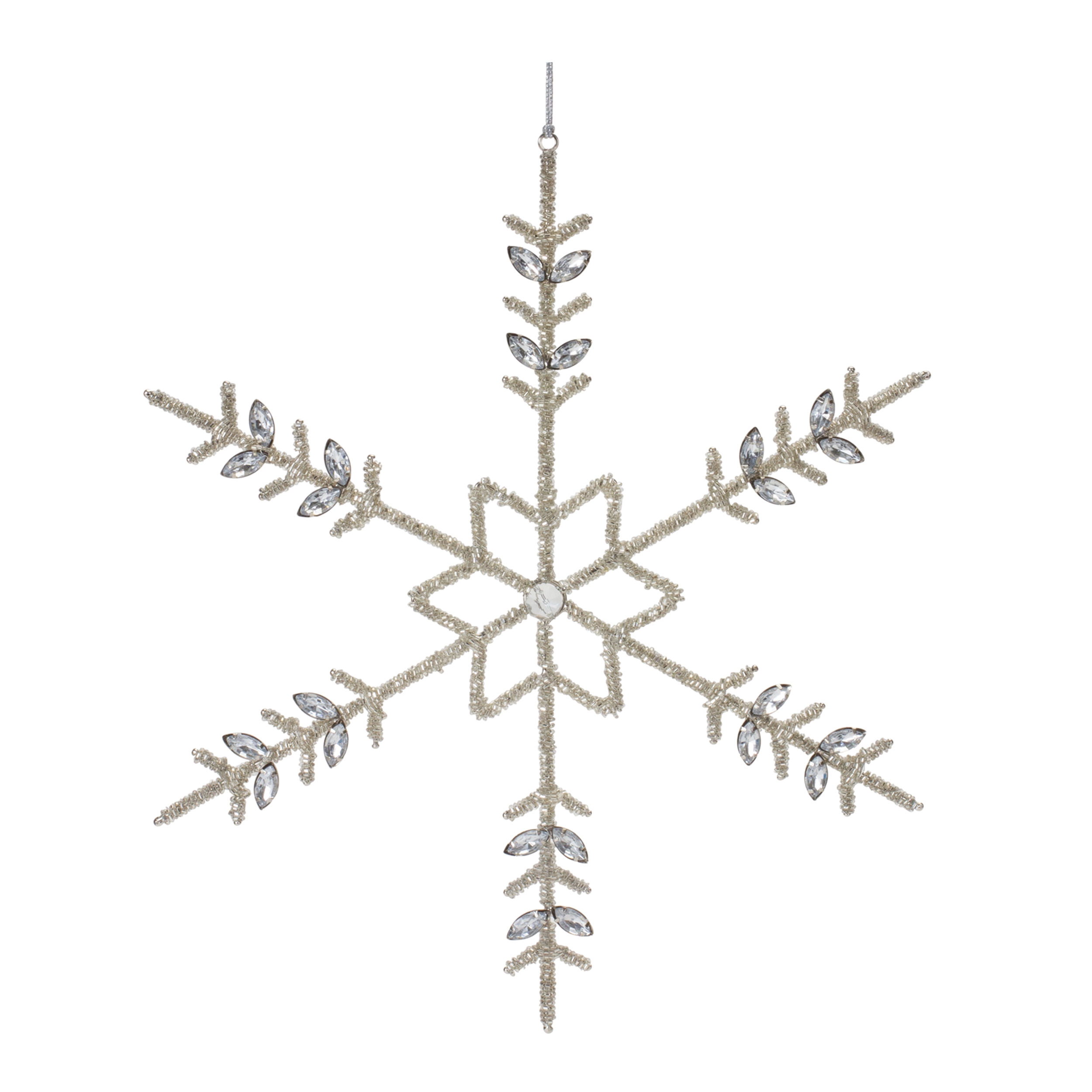 Snowflake Ornament (Set of 6) 14"H Iron/Glass - Image 3