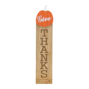 Give Thanks Sign 6.75"L x 30"H Wood