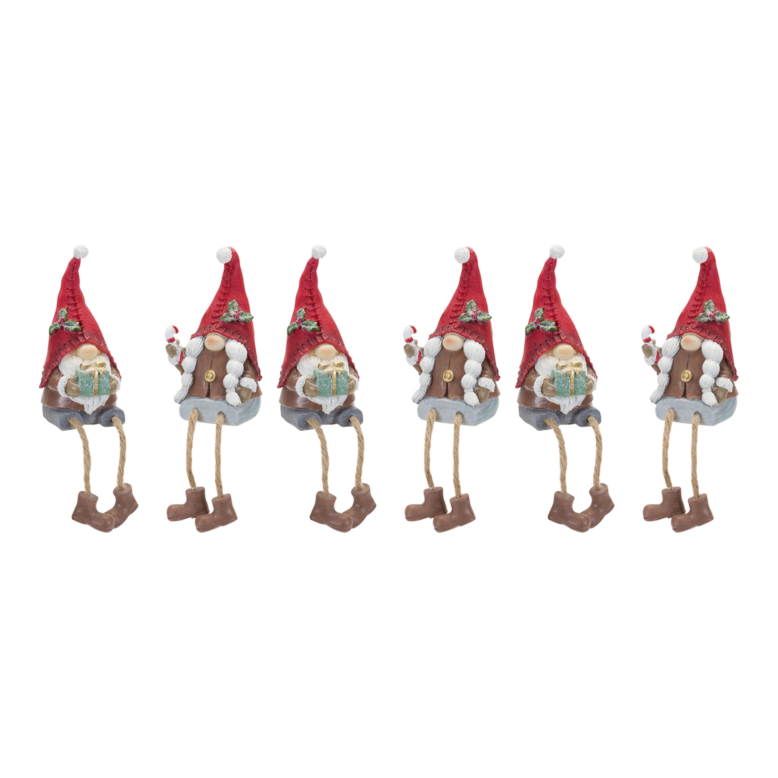 Gnome (Set of 6) 8"H, 8.25"H Resin - Image 3