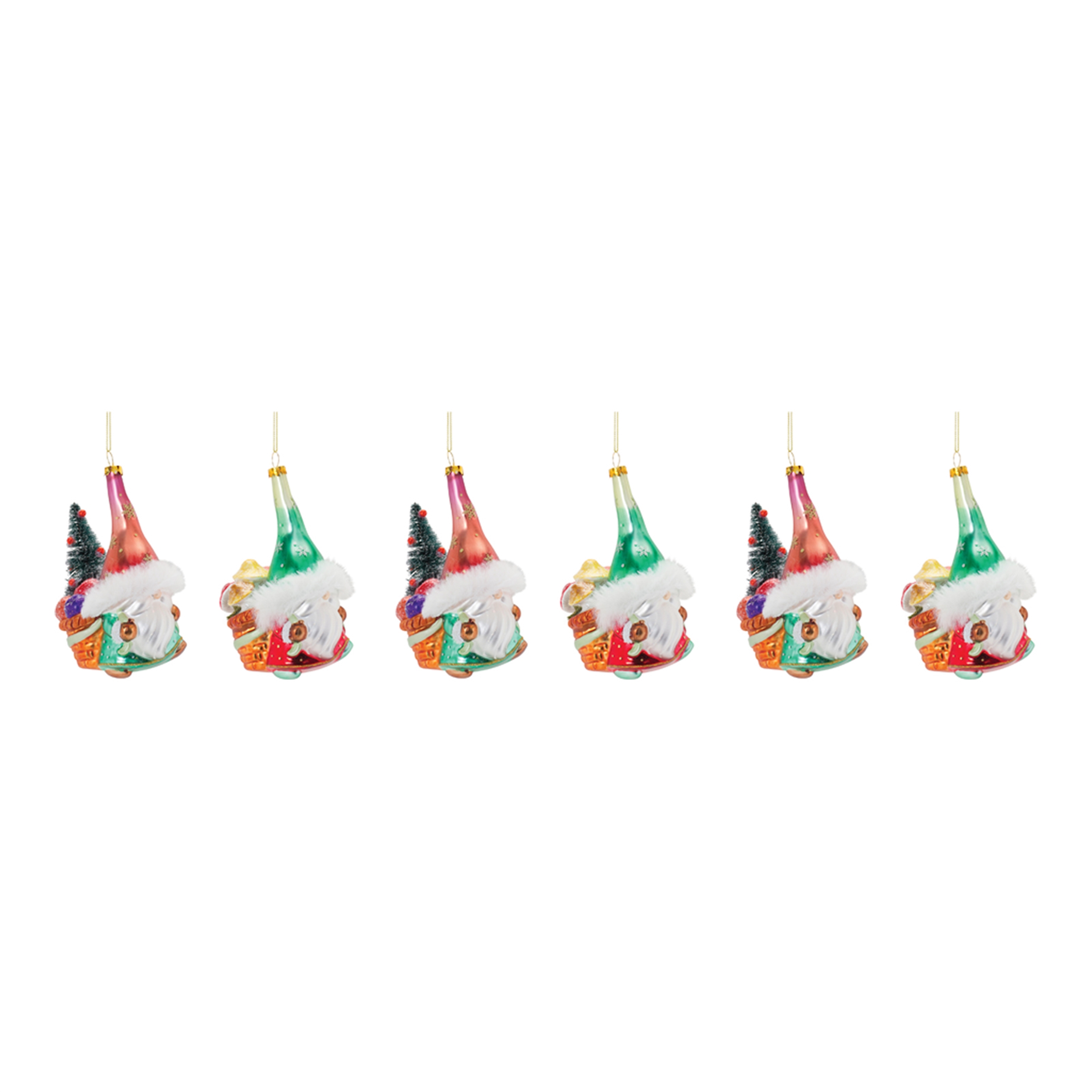 Gnome Ornament (Set of 6) 5.25"H Glass - Image 5
