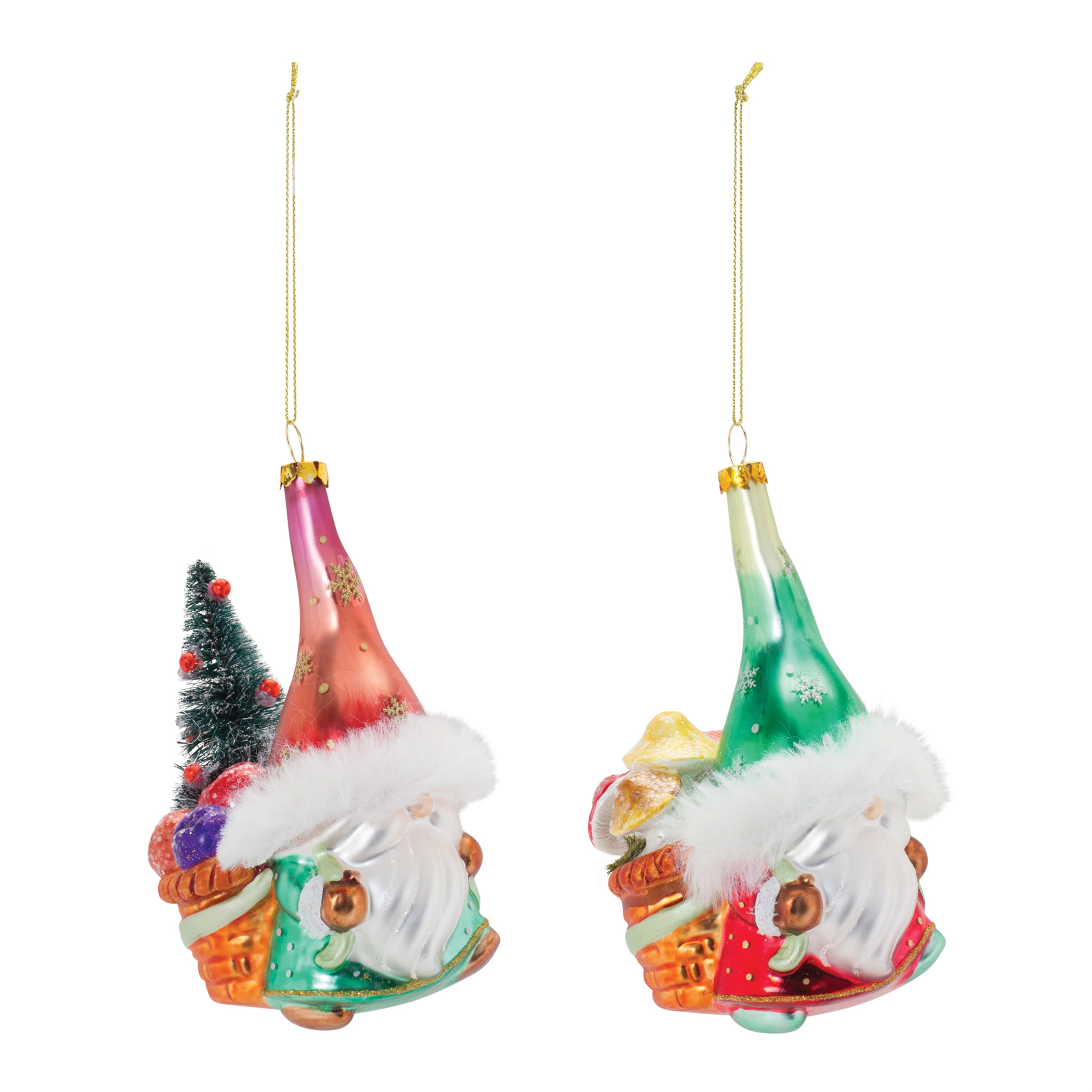 Gnome Ornament (Set of 6) 5.25"H Glass - Image 2