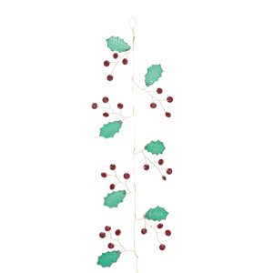 Holly and Gem Garland (Set of 2) 5.5'L Plastic