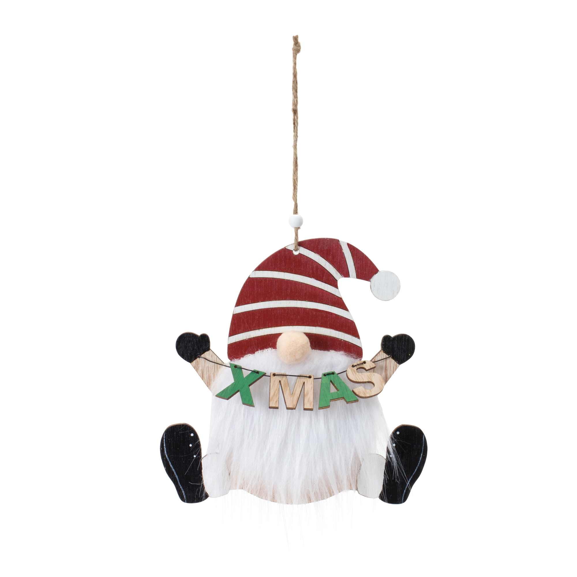Gnome Ornament (Set of 12) 7"H Wood - Image 2