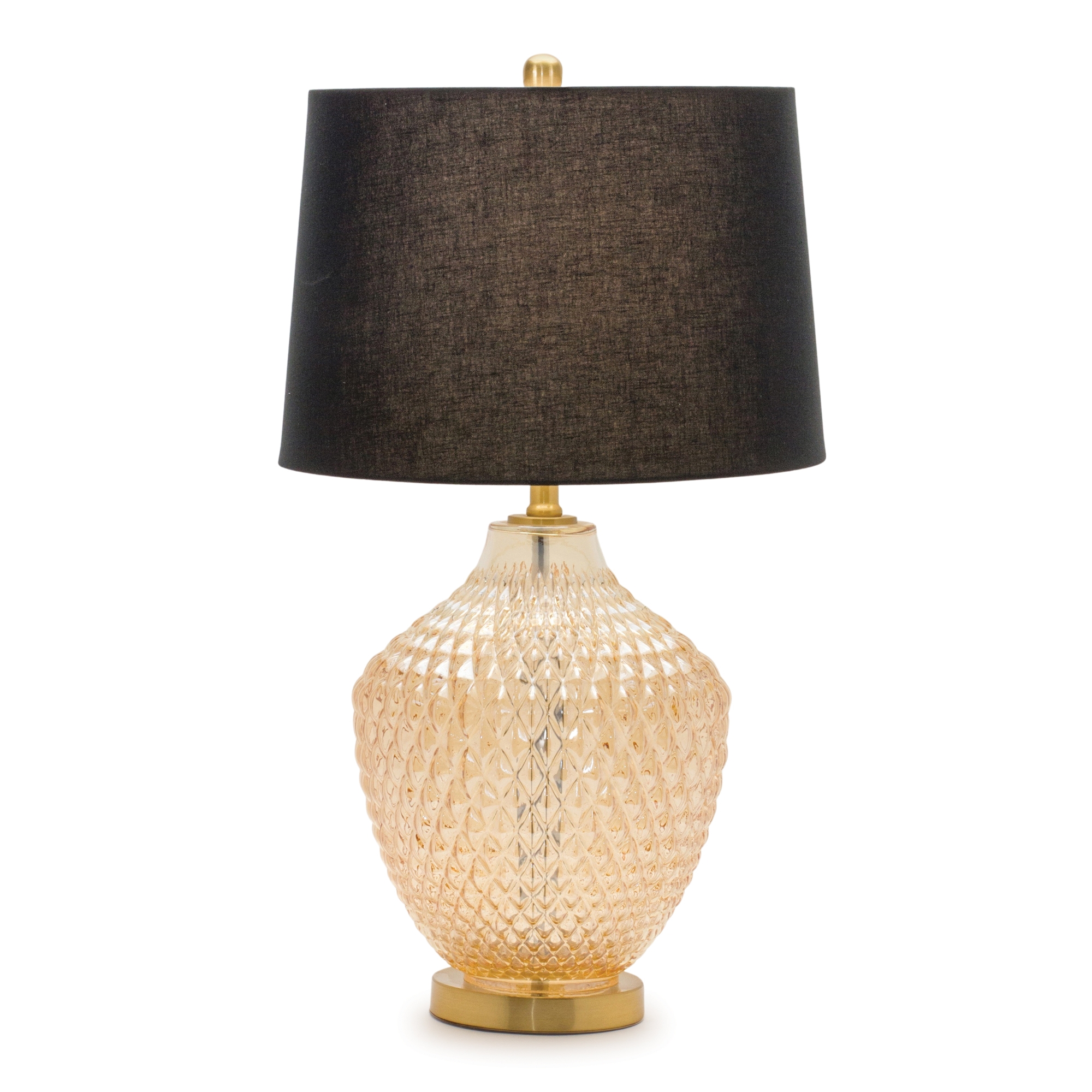 Table Lamp 28.5"H Metal/Glass/Linen Max 60W