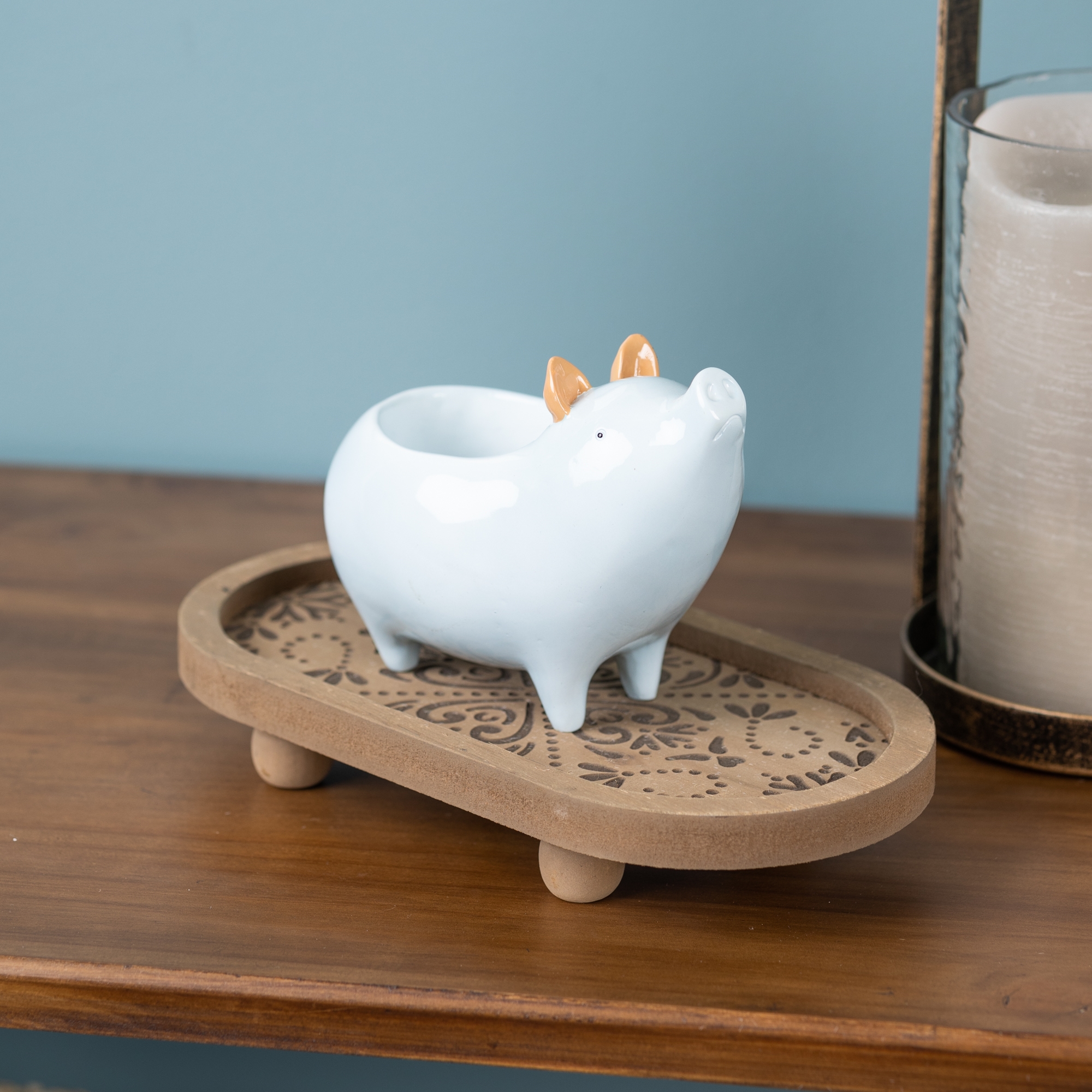 Pig Planter (Set of 4) 6"L x 4.5"H Resin - Image 2