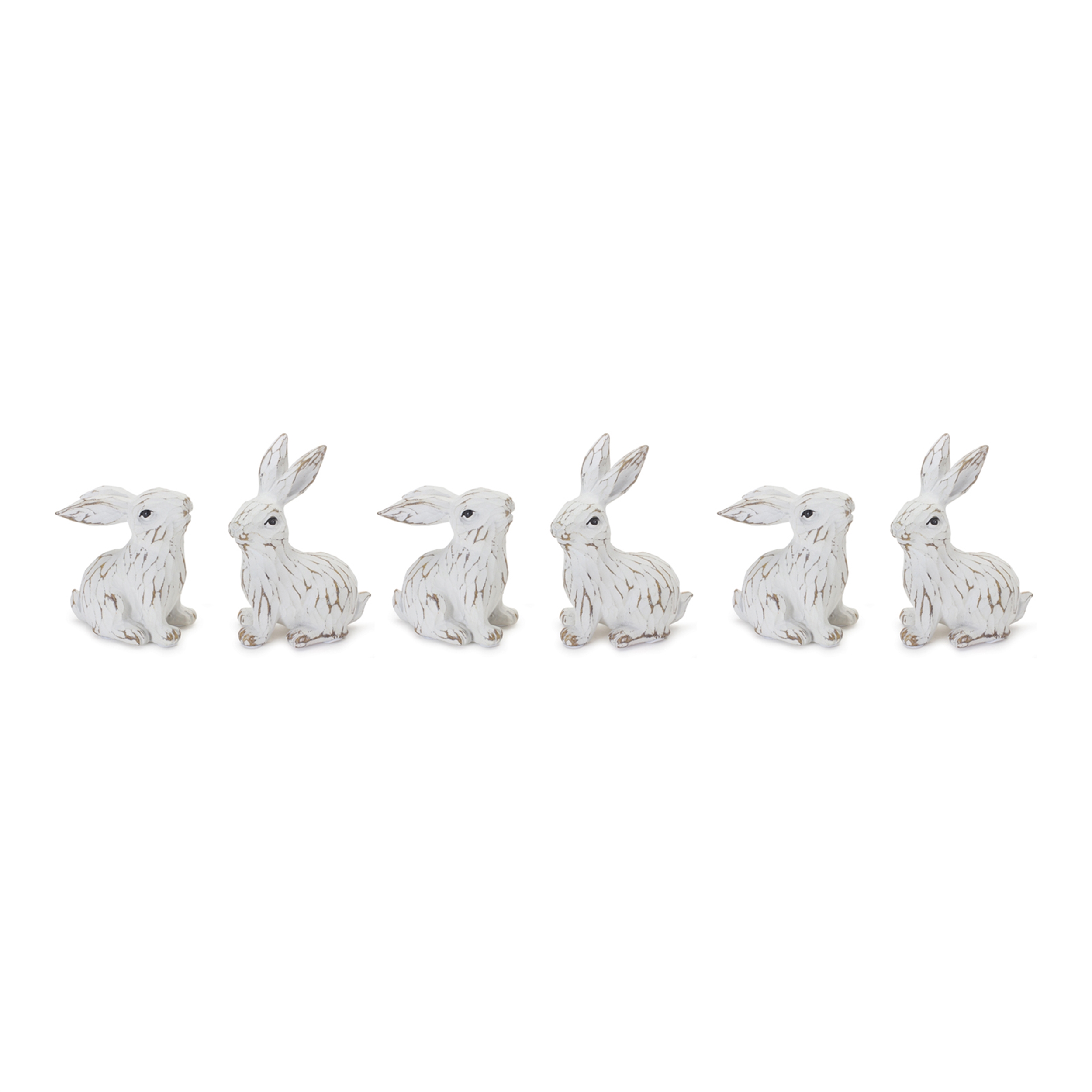 Bunny (Set of 6) 3.25"H, 3.75"H Resin - Image 3