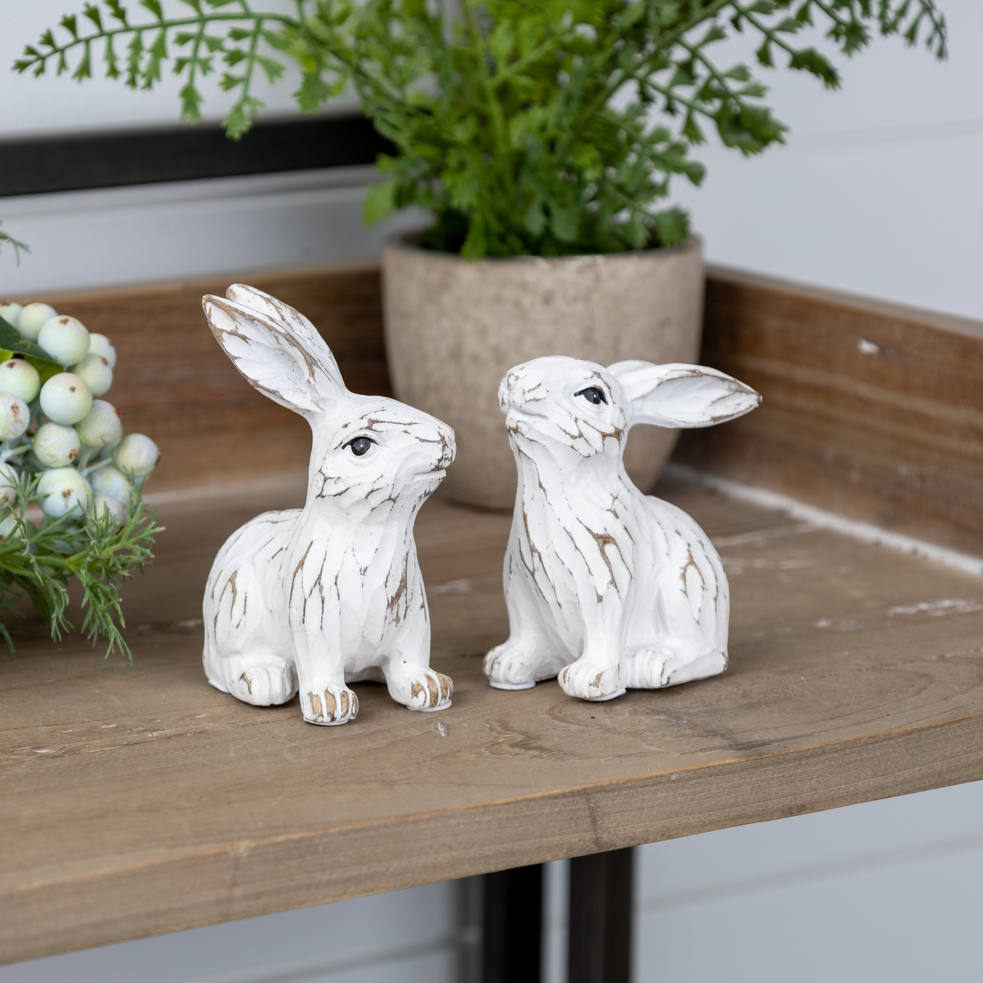 Bunny (Set of 6) 3.25"H, 3.75"H Resin - Image 2
