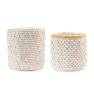 Basket (Set of 2) 14"D x 13"H, 16"D x 15.5"H Cotton