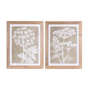 Floral Frame (Set of 2) 21.75"L x 27.5"H Wood/MDF/Paper