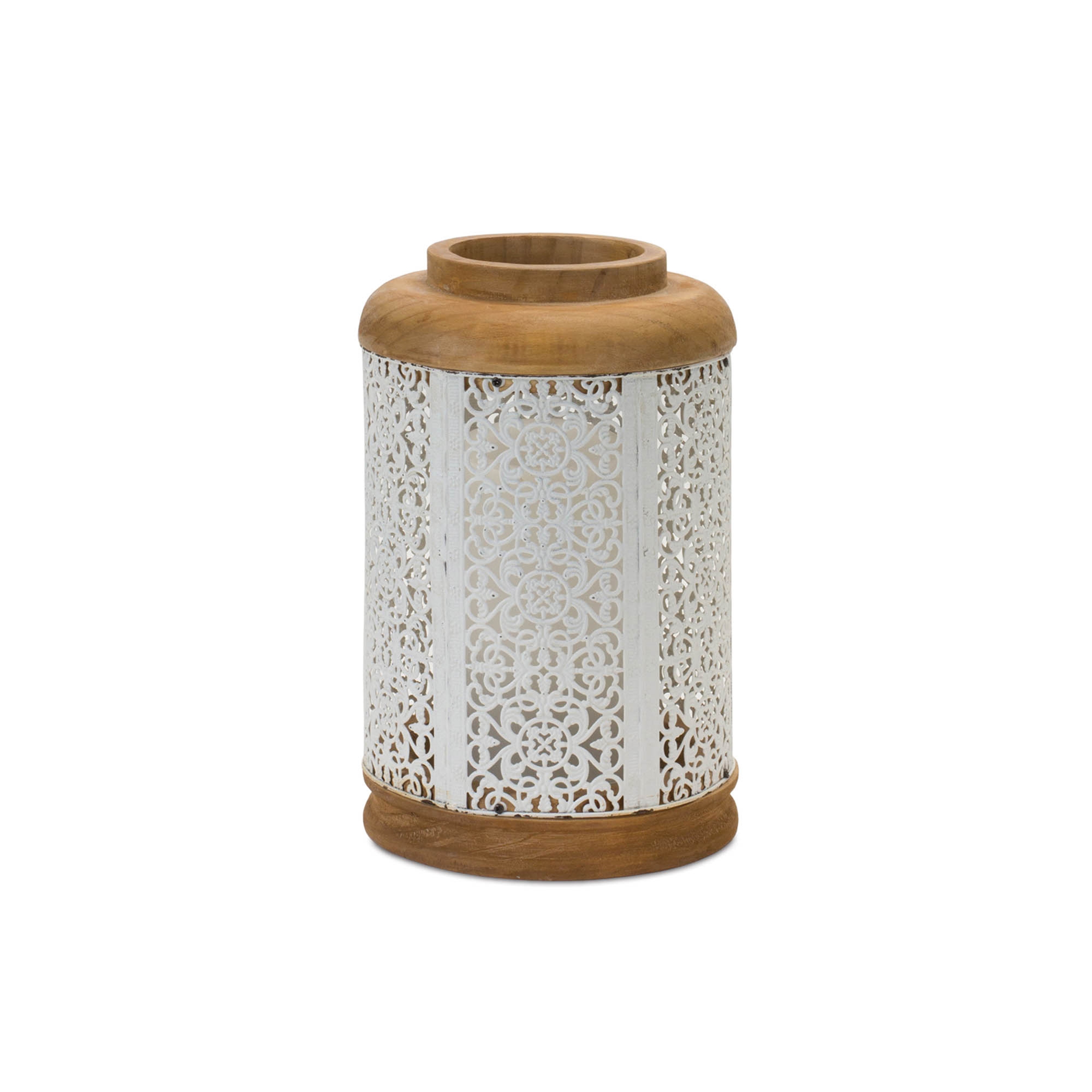 Lantern (Set of 2) 10.25"H Wood/Metal - Image 3