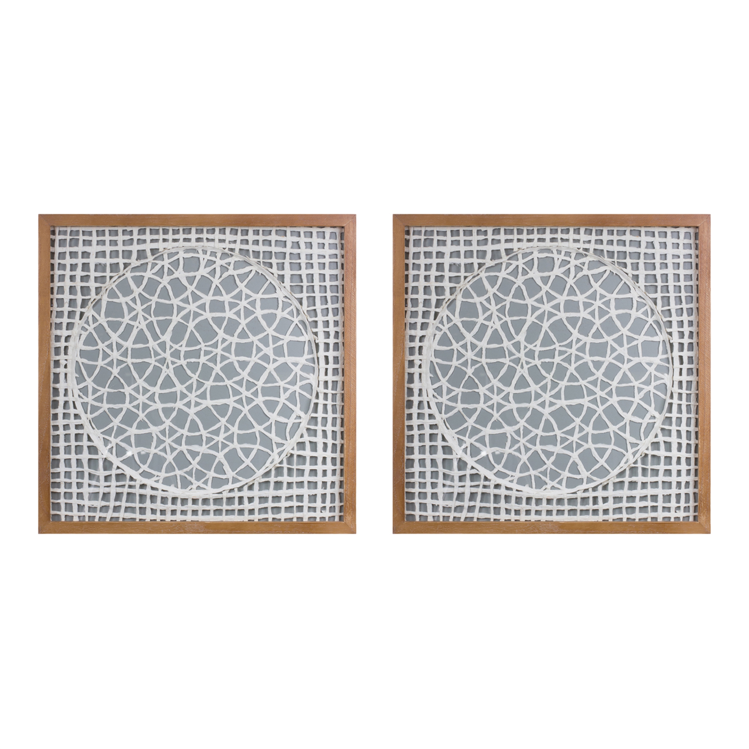 Wall Art (Set of 2) 19.5"SQ Wood/Paper - Image 2