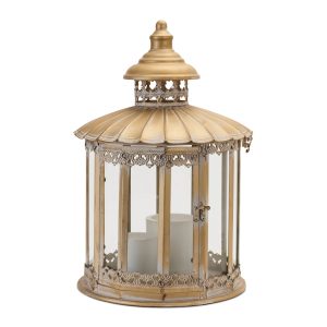 Lantern 13.75"D x 20"H Metal/Glass