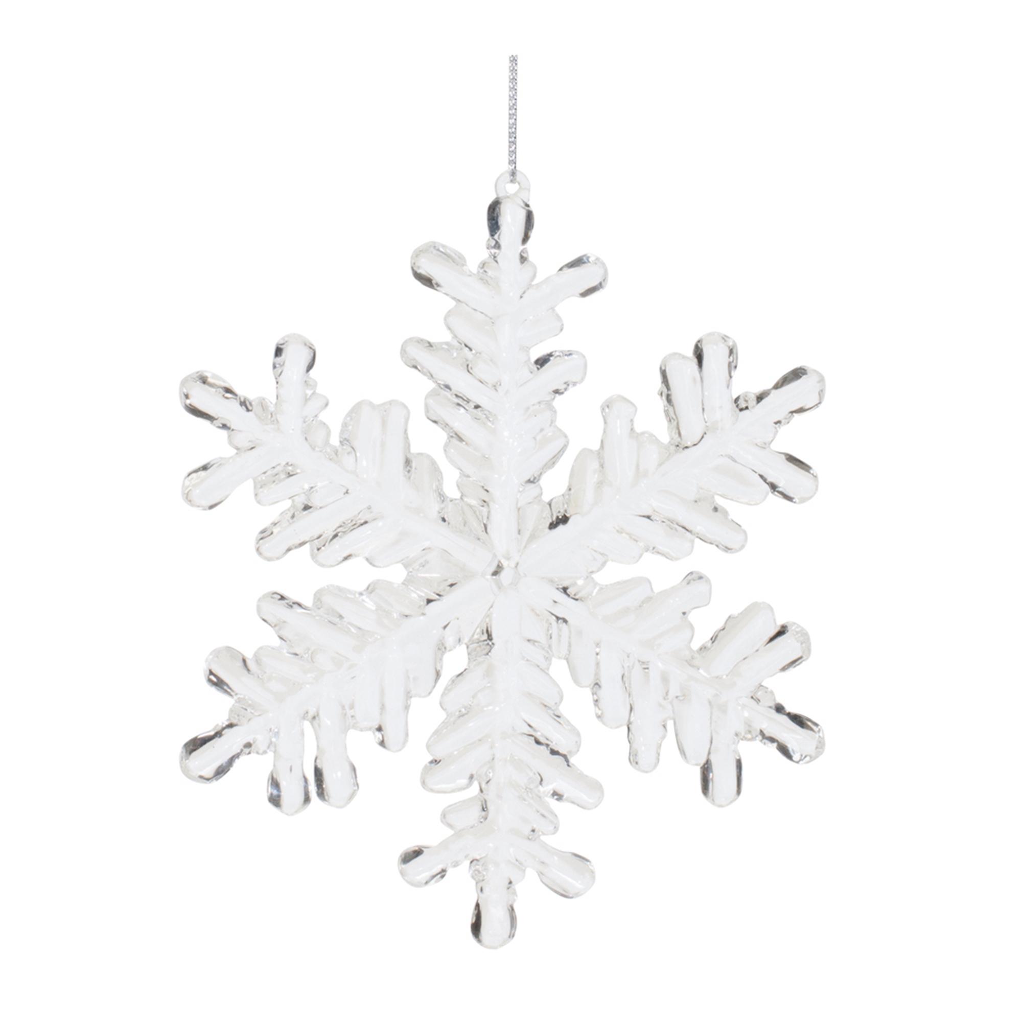 Snowflake Ornament (Set of 12) 5.5"H Acrylic