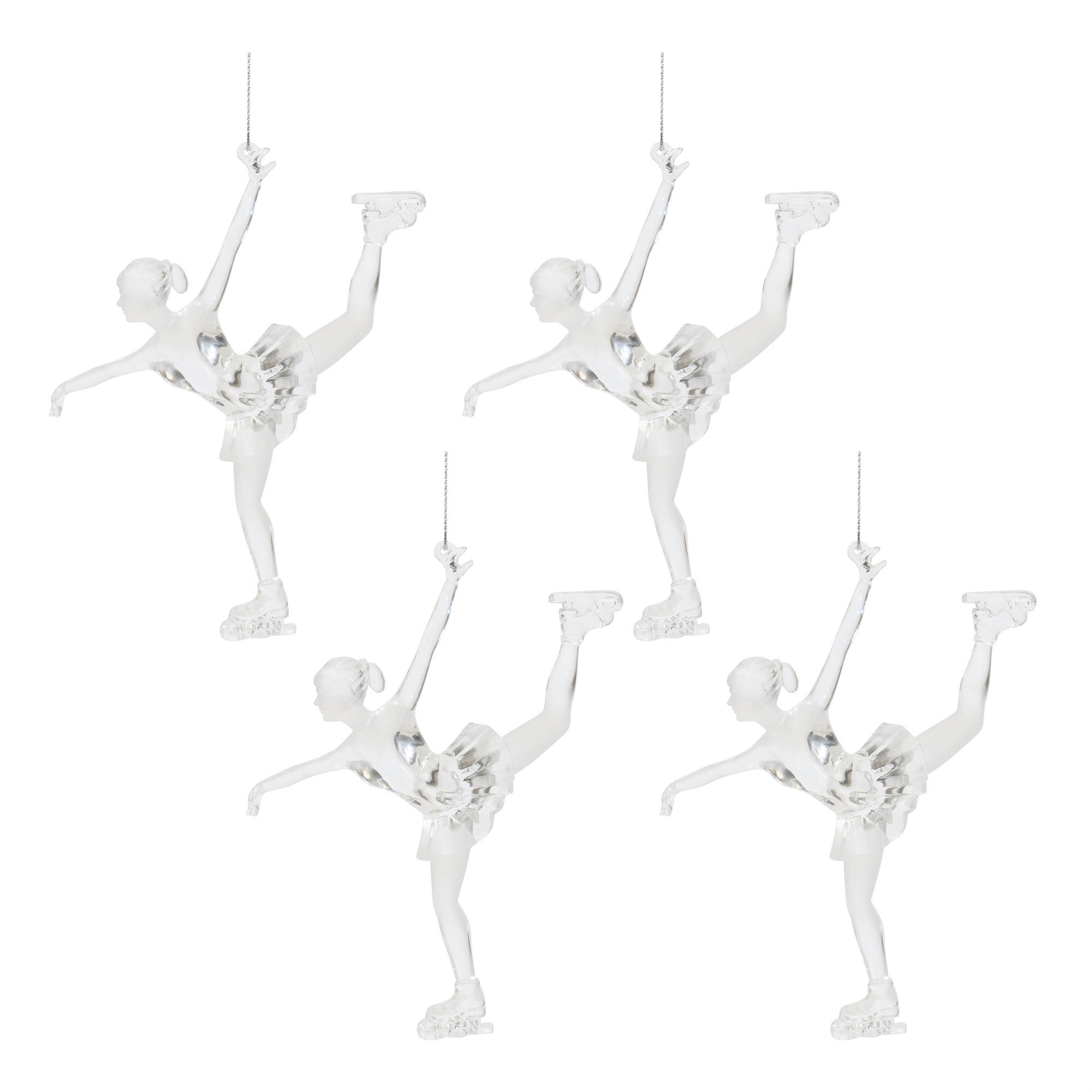 Ice Skater Ornament (Set of 4) 5.75"H Acrylic - Image 3