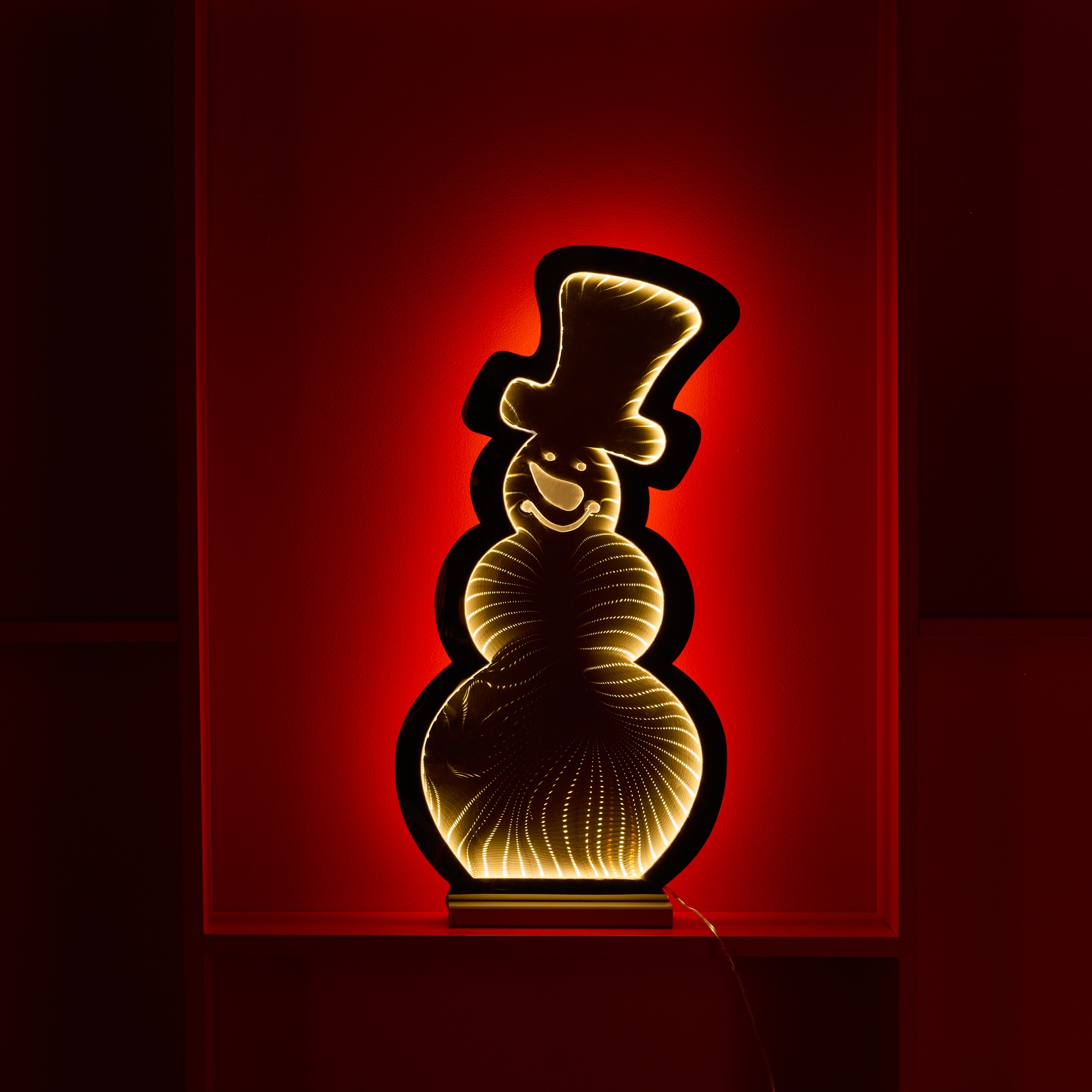 Snowman Infinity Light 24"H Acrylic UL Plug Included - Image 2