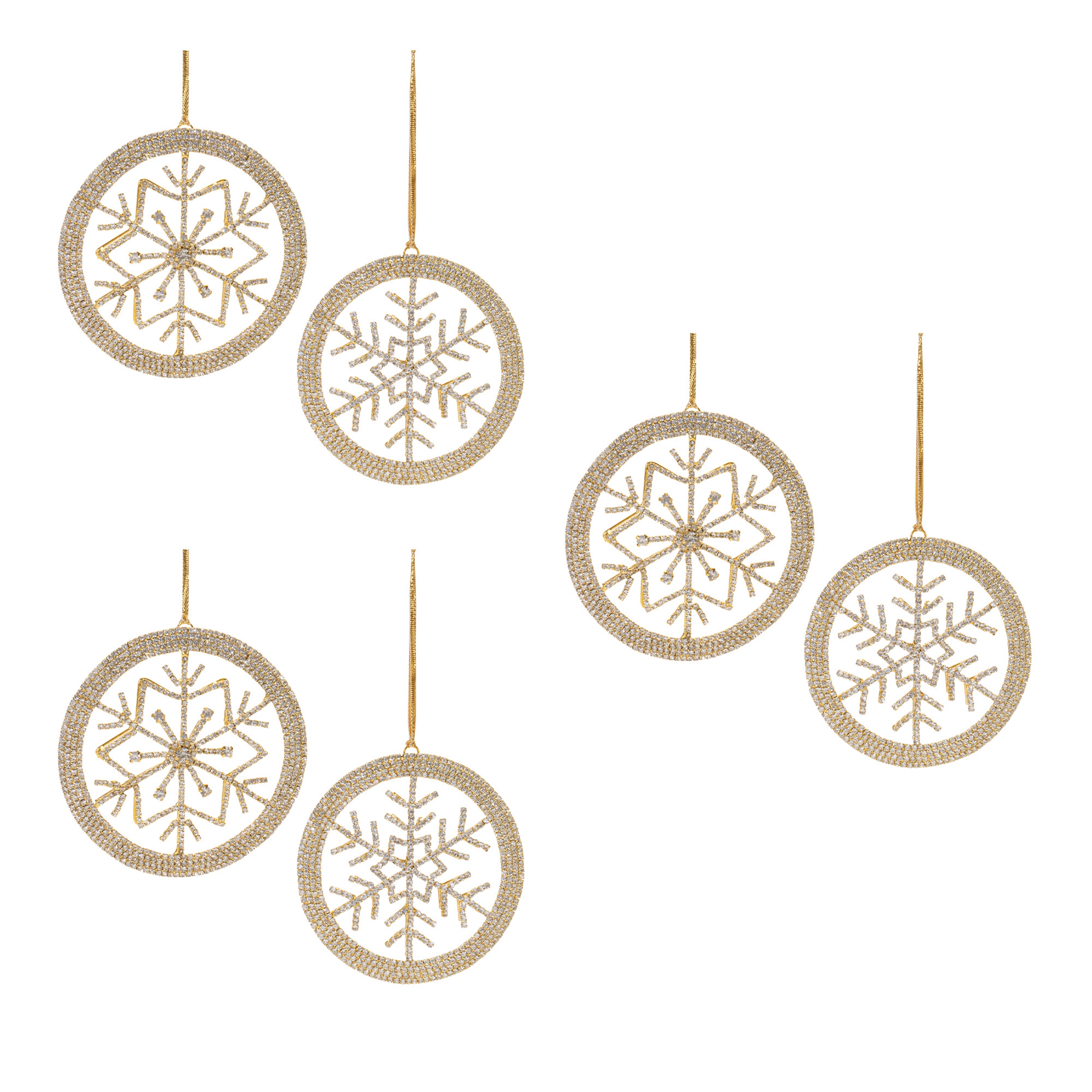 Snowflake Ornament (Set of 6) 4.5"H Iron/Glass Beads - Image 6
