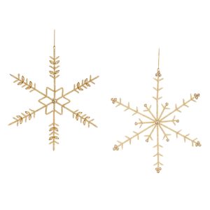 Snowflake Ornament (Set of 6) 12"H Iron/Glass Beads