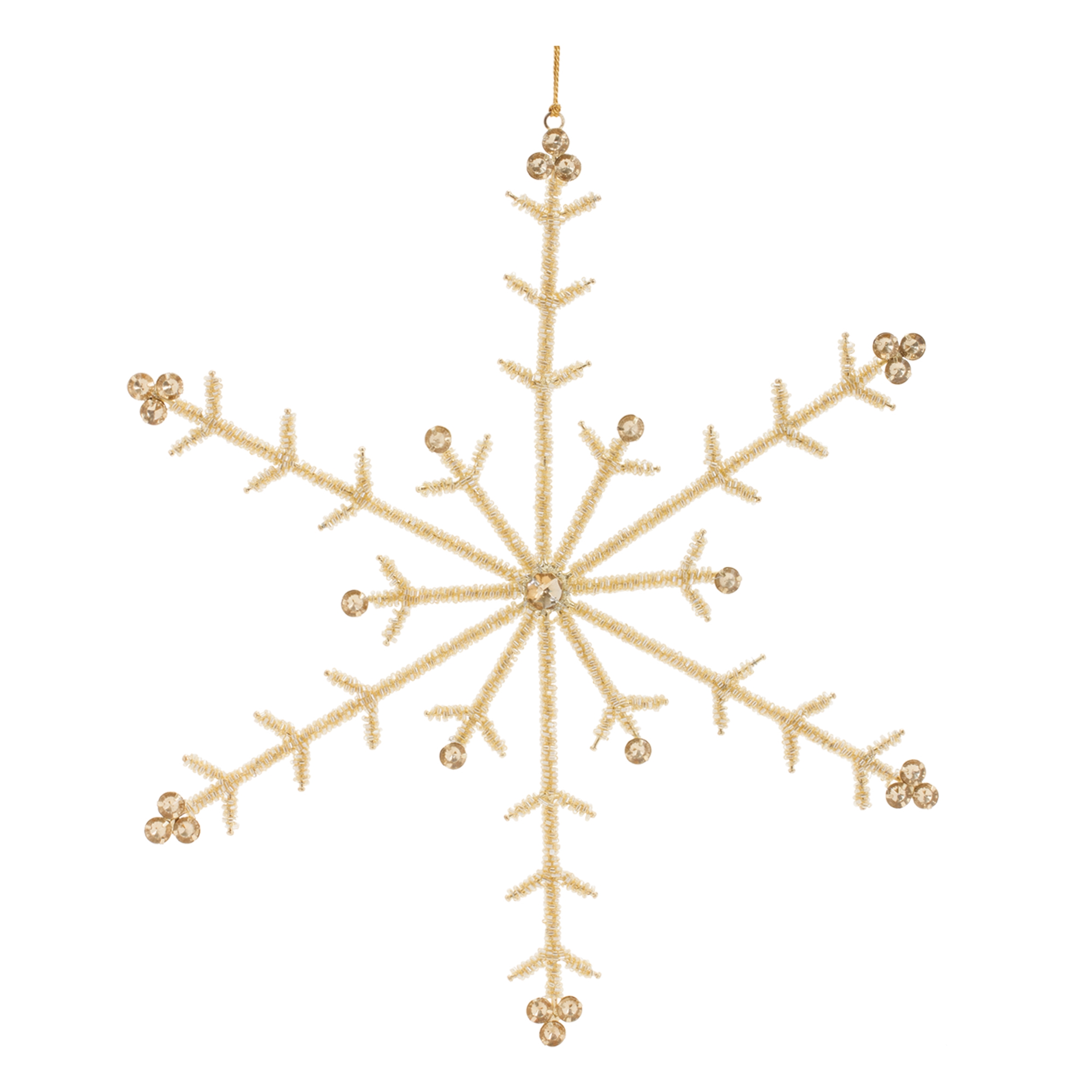 Snowflake Ornament (Set of 6) 12"H Iron/Glass Beads - Image 3