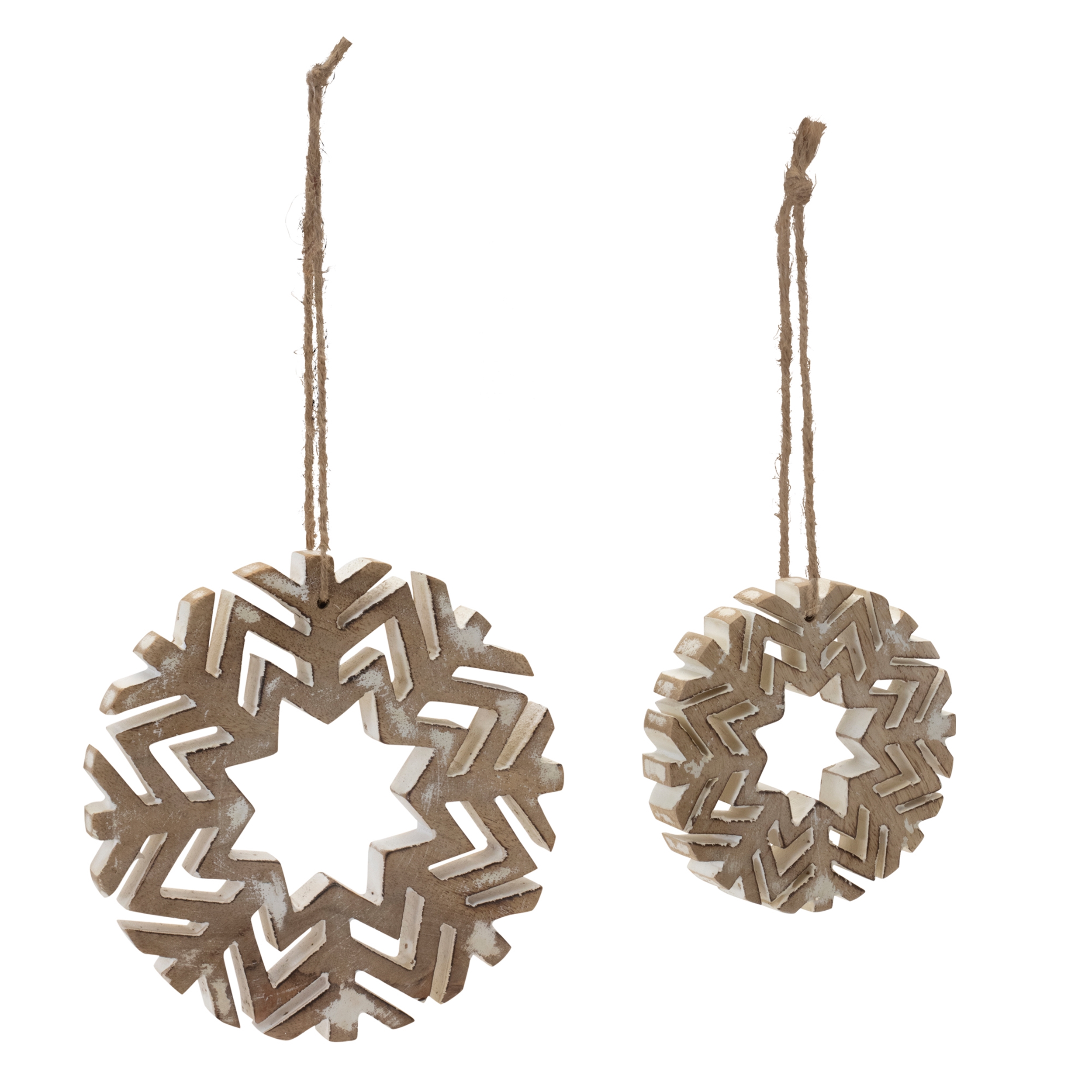Snowflake Ornament (Set of 12) 4"H, 6"H Wood - Image 3