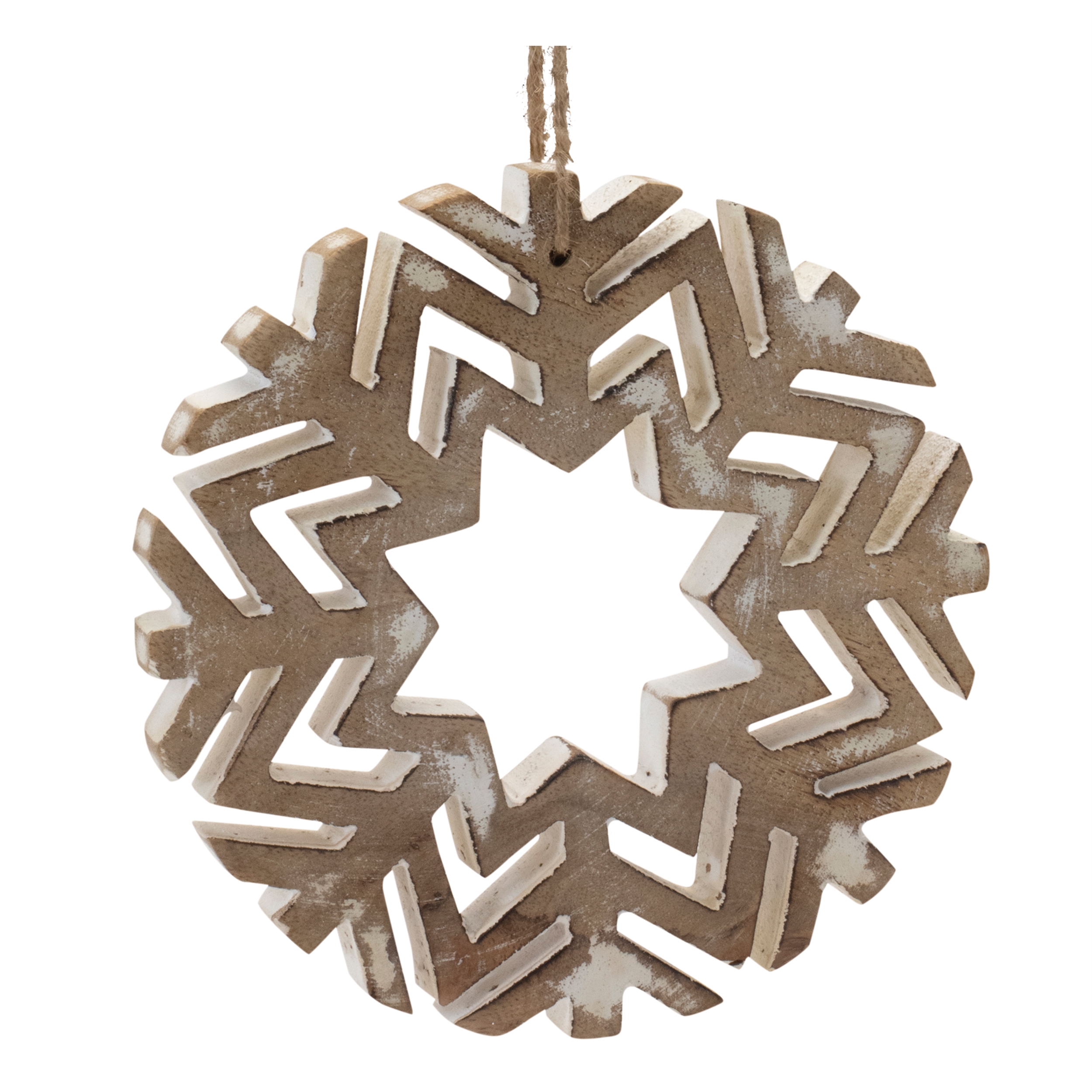 Snowflake Ornament (Set of 12) 4"H, 6"H Wood - Image 4