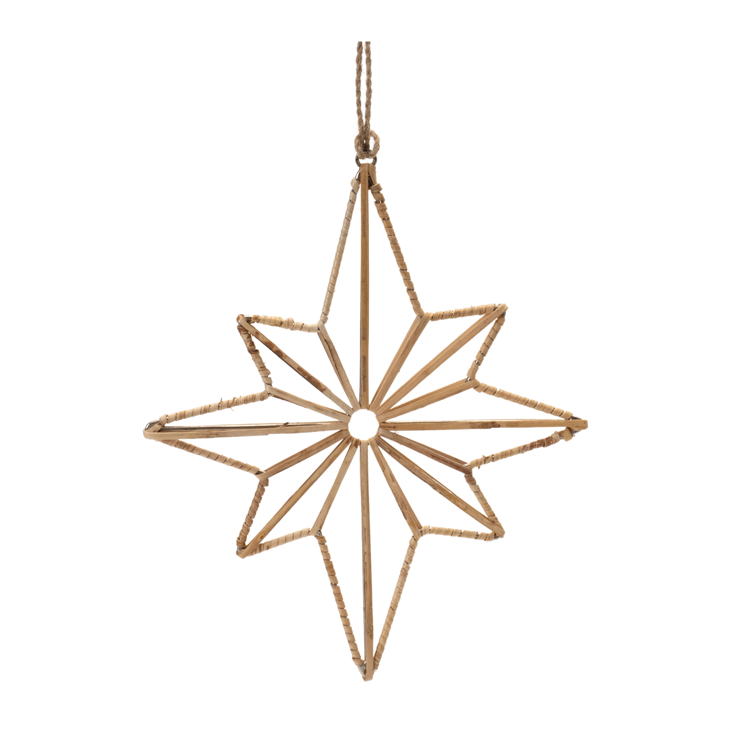Star Ornament (Set of 12) 6"H, 8"H Iron/Rattan - Image 3