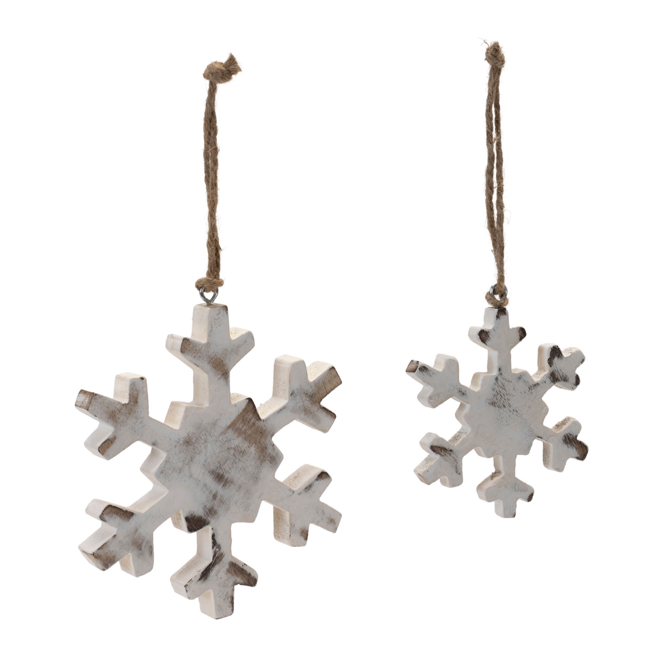Snowflake Ornament (Set of 12) 4"H, 6"H Wood - Image 2
