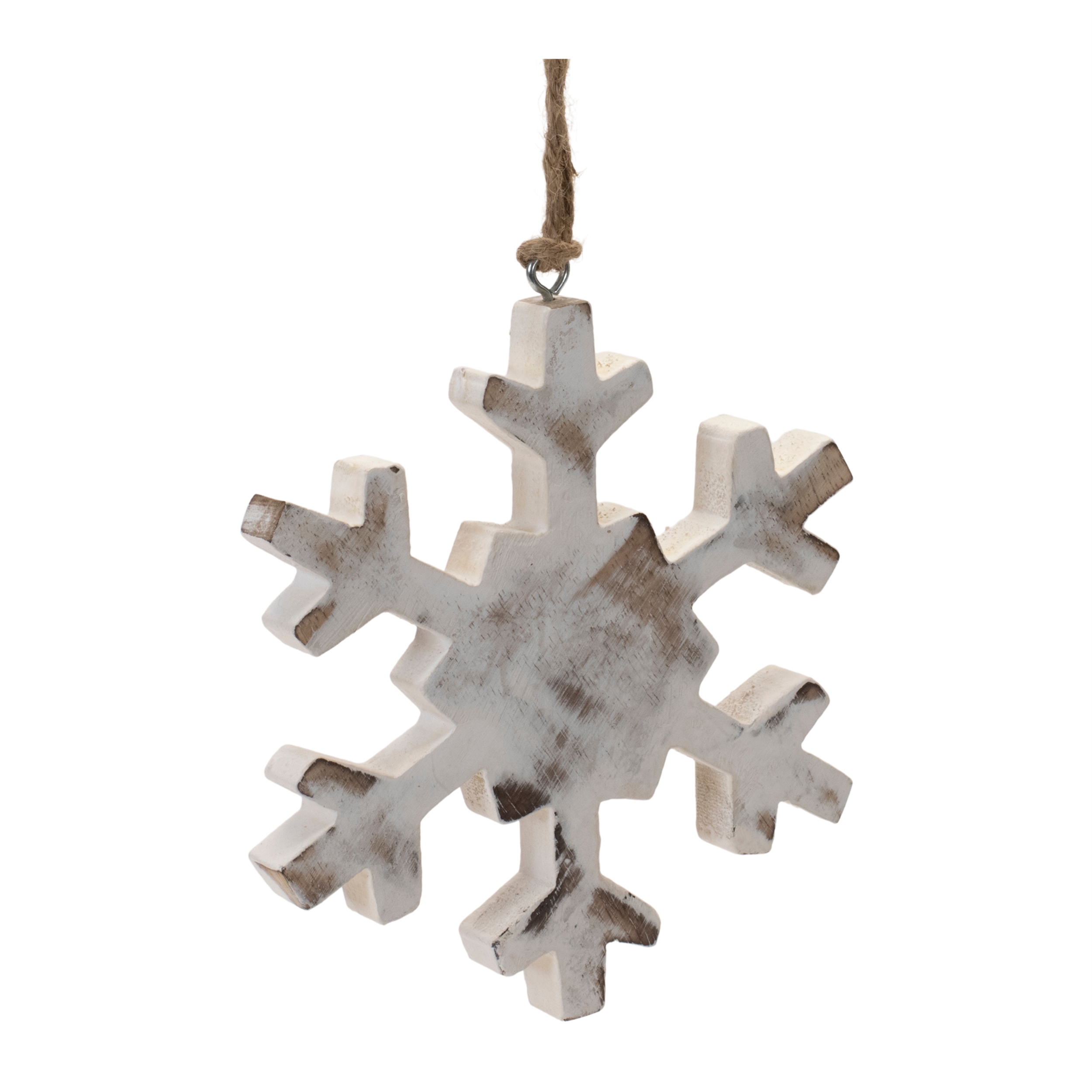 Snowflake Ornament (Set of 12) 4"H, 6"H Wood - Image 3