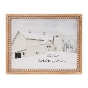 First Snow Framed Print 18"L x 14"H Wood/MDF