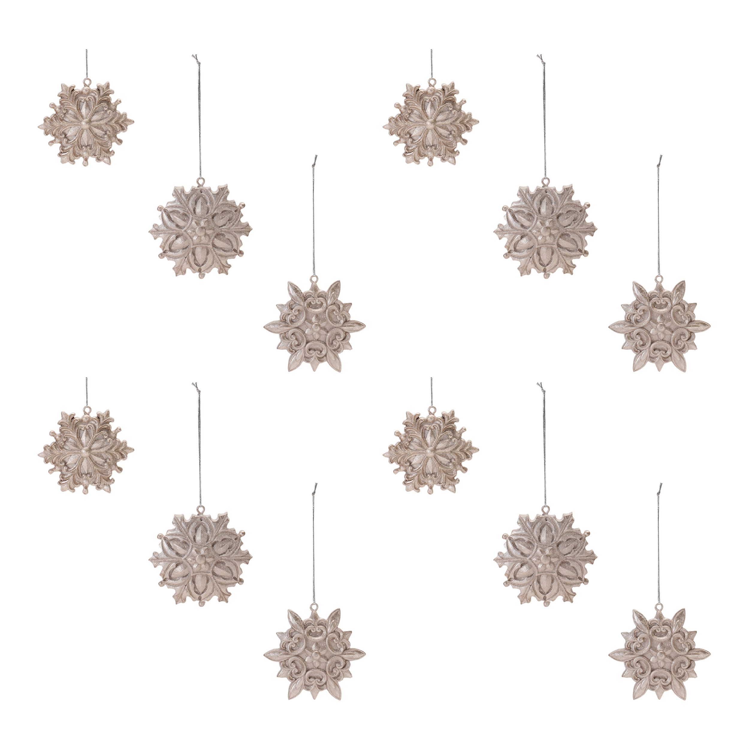 Snowflake Ornament (Set of 12) 3.25"H Resin - Image 6