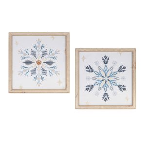 Snowflake Print (Set of 2) 13.5"SQ MDF